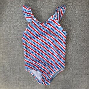 NWT The New Chapter Striped Swimsuit with Ruffle Straps size 18 M